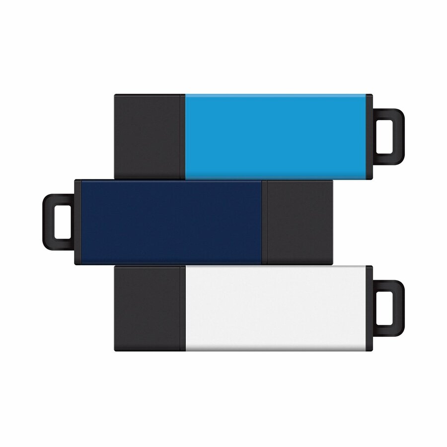 Centon 8GB USB 2.0 Pro2 3Pk (Aqua, Blue, White)