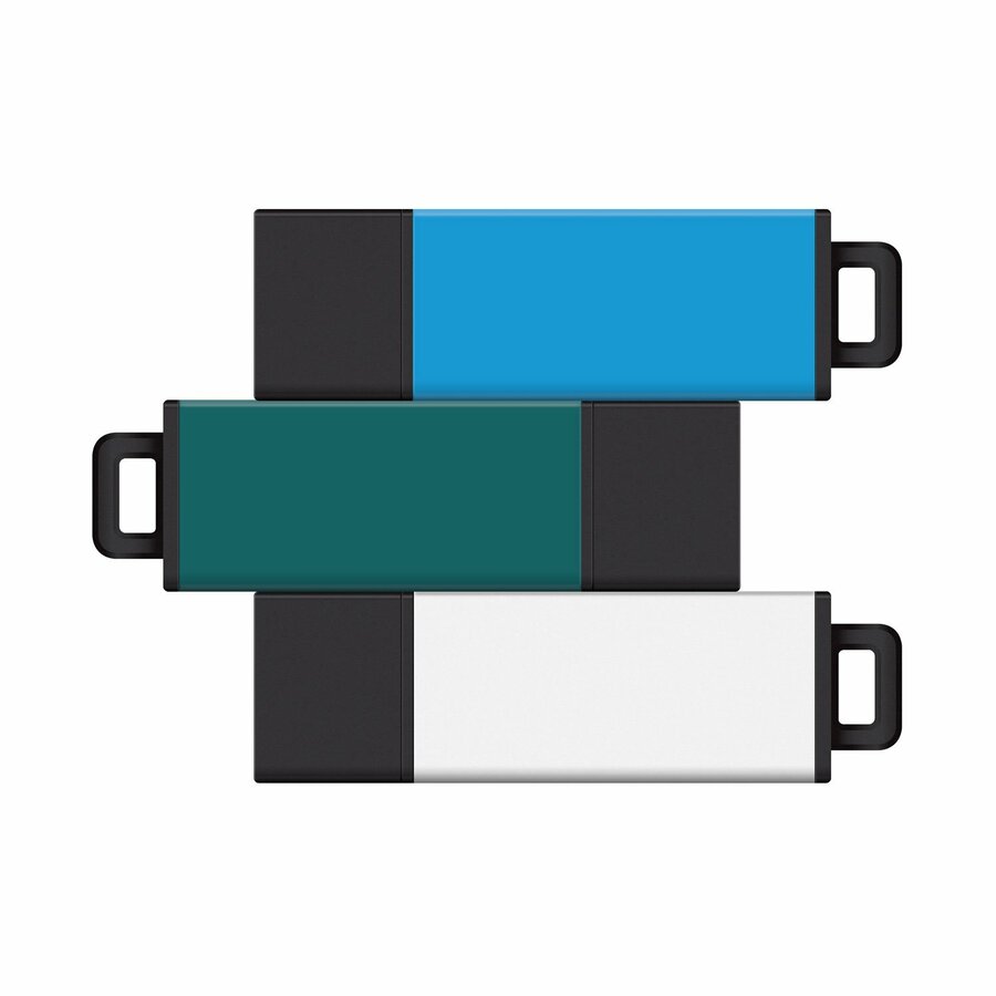 Centon 8GB USB 2.0 Pro2 3Pk (Aqua, Teal. White)