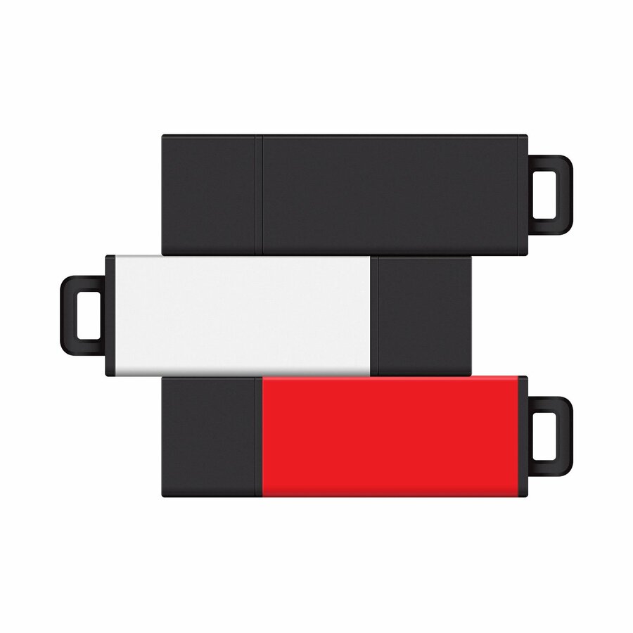 Centon 8GB USB 2.0 Pro2 3Pk (Black, White, Red)