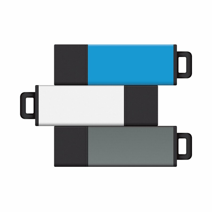 Centon 8GB USB 2.0 Pro2 3Pk (Aqua, White, Grey)
