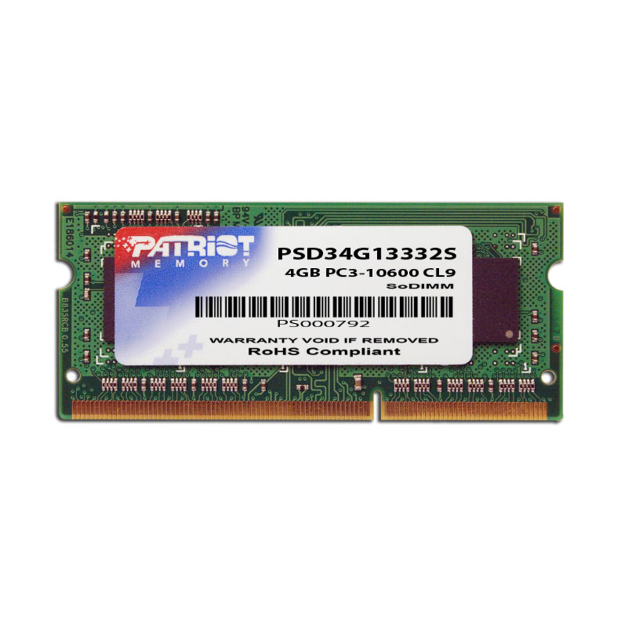 Patriot Memory 4GB PC3-10600 (1333MHz) SODIMM