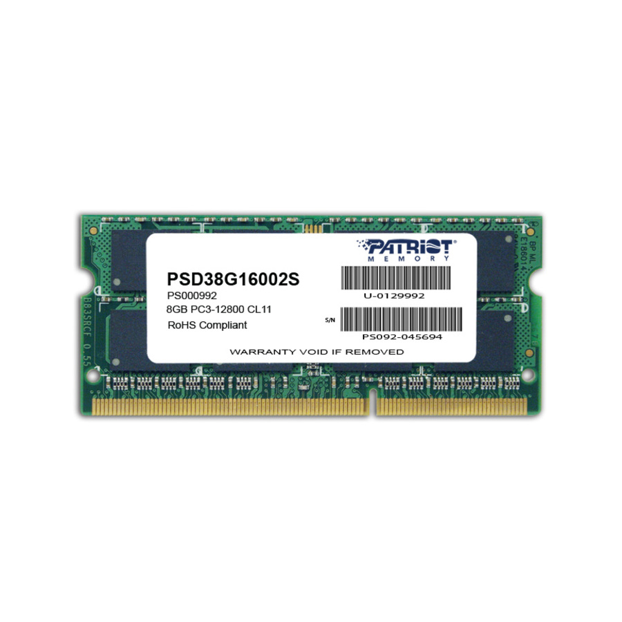 Patriot Memory DDR3 8GB PC3-12800 (1600MHz) SODIMM