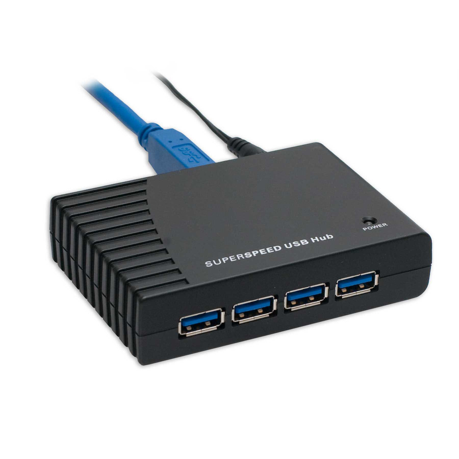 SYBA Multimedia 4 Port USB 3.0 Hub with Power Adapter