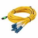 AddOn 5m MPO/APC to 6xLC/UPC Duplex Yellow OS2 OFNR (Riser-Rated) 12-Strand SMF Fiber Fanout Cable