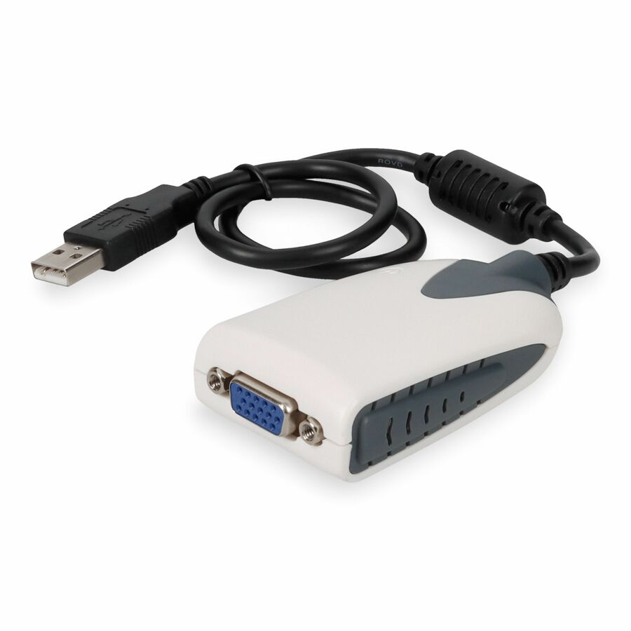 AddOn USB A 2.0 Male to VGA Female Black Adapter