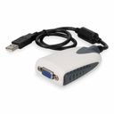 AddOn USB A 2.0 Male to VGA Female Black Adapter