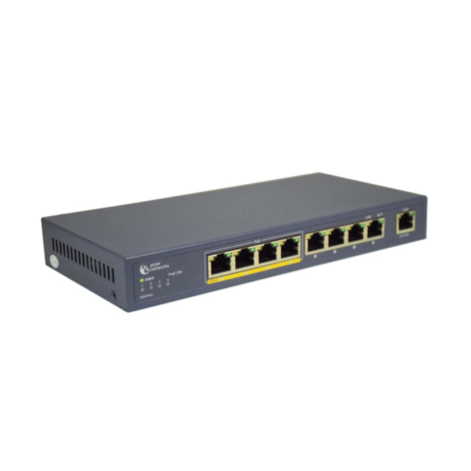 Amer 8+1 Port 10/100 Switch with 4 x PoE Ports and 5 x 10/100