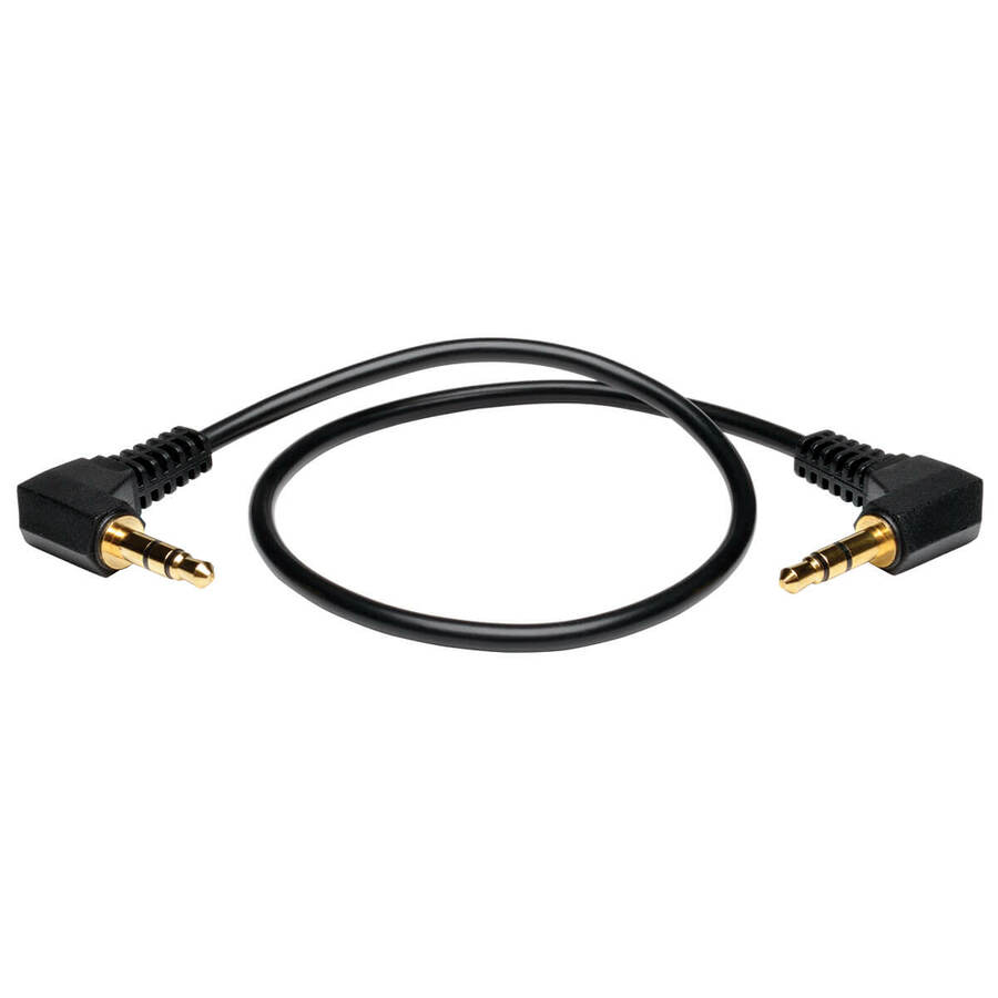 Eaton Tripp Lite Series 3.5mm Mini Stereo Audio Cable with two Right-Angle plugs (M/M), 1 ft. (0.31 m)