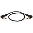 Eaton Tripp Lite Series 3.5mm Mini Stereo Audio Cable with two Right-Angle plugs (M/M), 1 ft. (0.31 m)