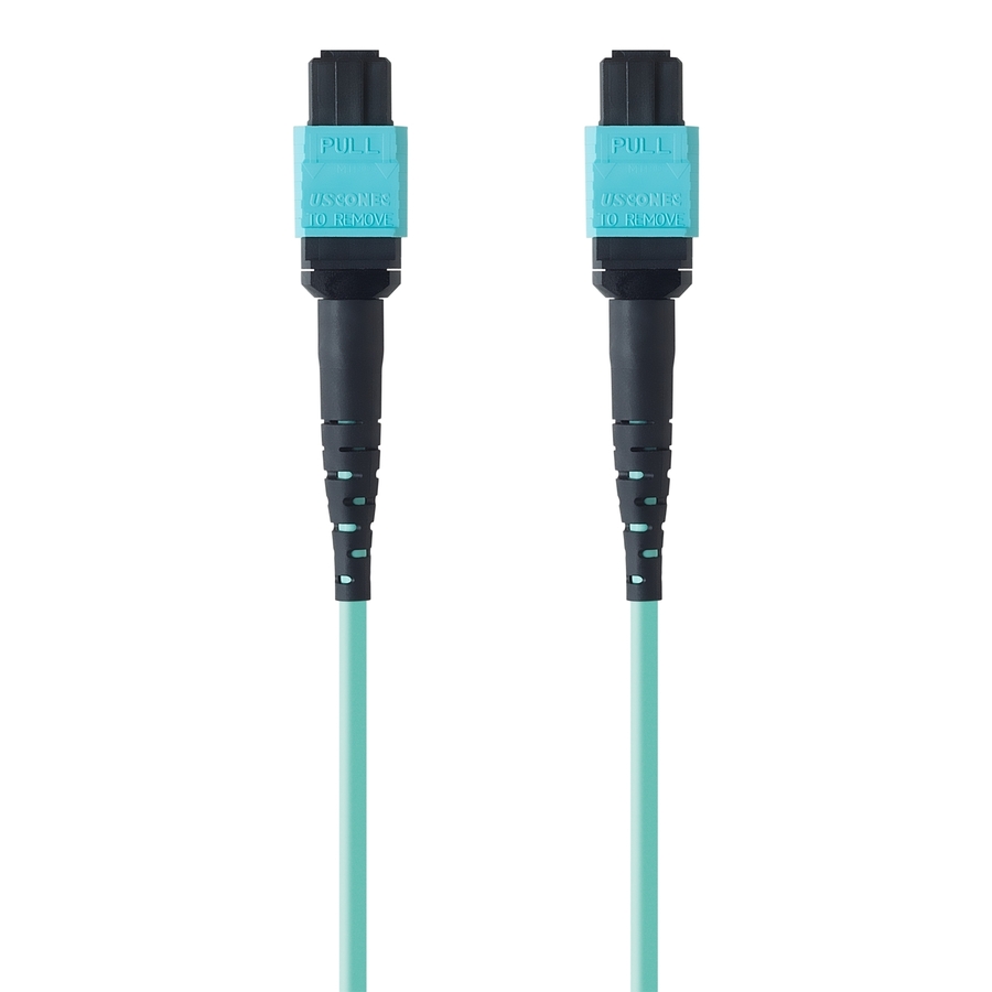 Belkin MTP to MTP MPO Fiber Optic Cable, 40GbE Aqua MTP/MTP, 50/125, OM3, Plenum