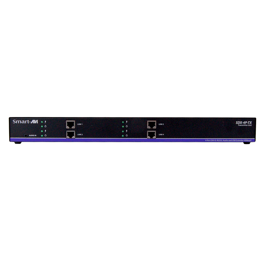 SmartAVI Quad Head DVI-D, USB Keyboard and Mouse Extender Over Cat5e/6