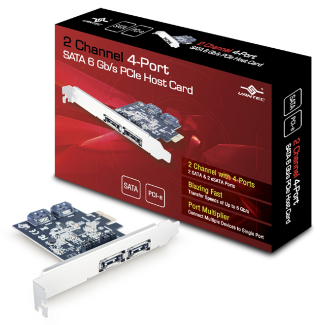 Vantec 2 Channel 4-Port SATA 6 Gb/s PCIe Host Card