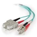 C2G 10m LC-SC 50/125 Duplex Multimode OM4 Fiber Cable - Aqua - 33ft