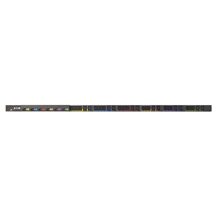 Eaton Basic rack PDU, 0U, 309-460P9 input, 17.3 kW max, 200-240V, 45A, 6 ft cord, Three-phase, Outlets: (21) C13 Outlet grip, (12) C19 Outlet grip