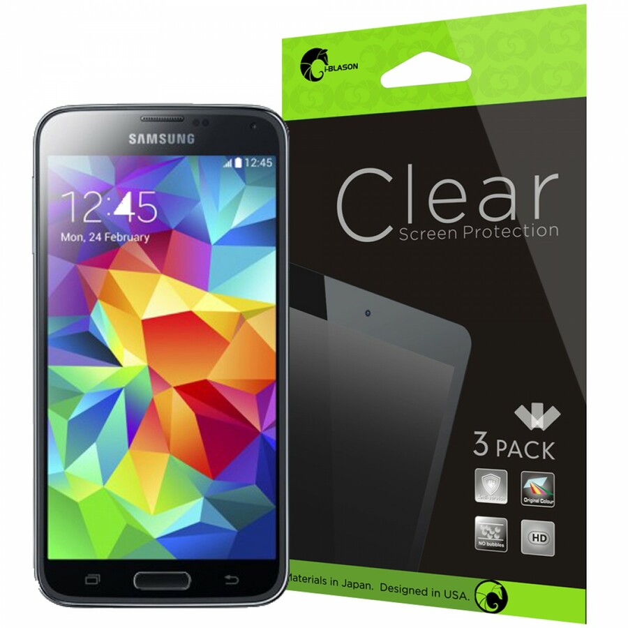 i-Blason 3 Pack Screen Protectors for Samsung Galaxy S5 Clear Clear