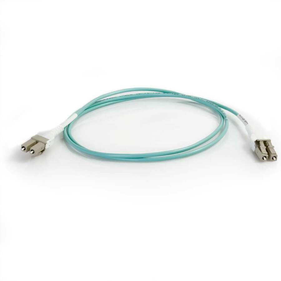 C2G 3m LC Uniboot 10Gb 50/125 OM3 Duplex Multimode Fiber Cable - Aqua