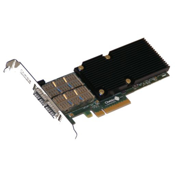 Chelsio 2-port 10/40GbE Low Profile UWire Adapter with PCI-E x8 Gen 3, QSFP connector