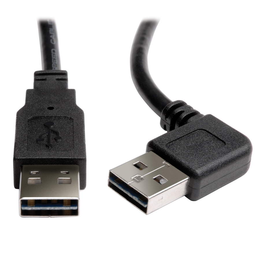 Eaton Tripp Lite Series Universal Reversible USB 2.0 Cable (Right/Left-Angle Reversible A to Reversible A M/M), 3 ft. (0.91 m)