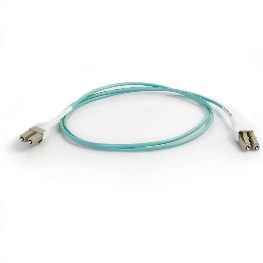 C2G 1m LC Uniboot 10Gb 50/125 OM3 Duplex Multimode Fiber Cable - Aqua