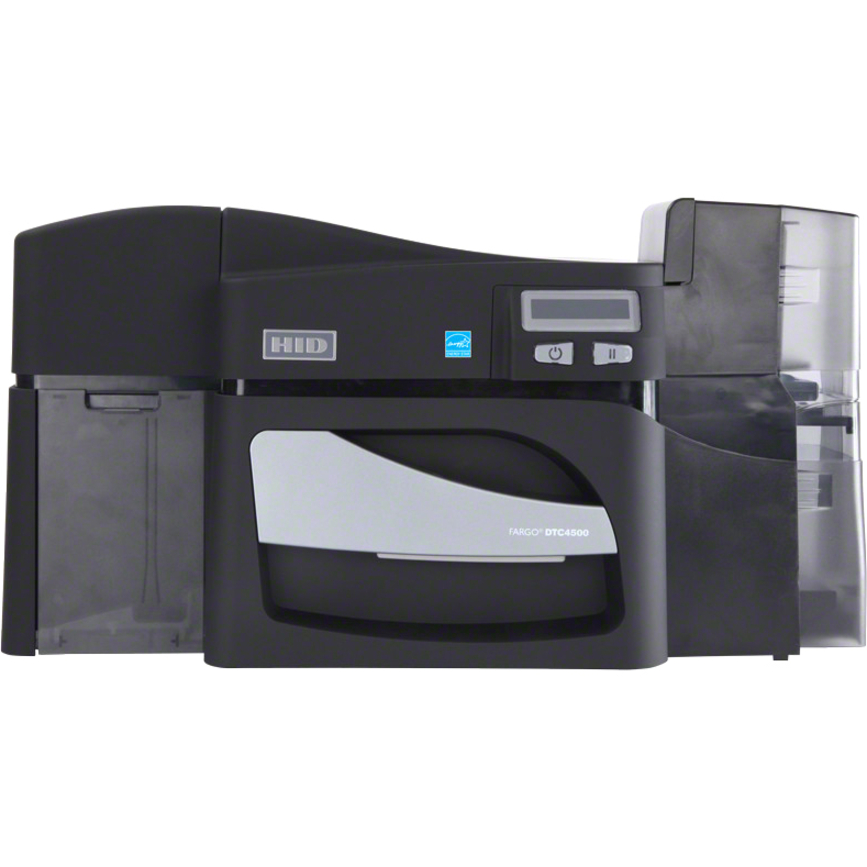 Fargo DTC4500E Desktop Dye Sublimation/Thermal Transfer Printer - Color - Card Print - Fast Ethernet - USB - Black, Gray