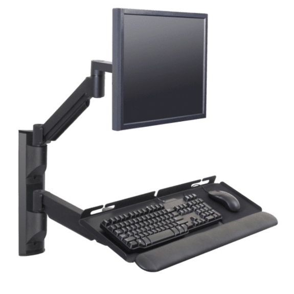 Innovative 8326 Wall Mount Track for CPU, Keyboard, Flat Panel Display - Black