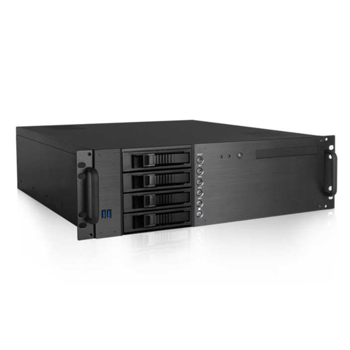 iStarUSA 3U Compact 4 x3.5" Bay Hotswap microATX Chassis Black