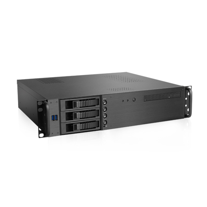 iStarUSA 2U Compact 3 x 3.5" Bay Hotswap microATX Chassis Black