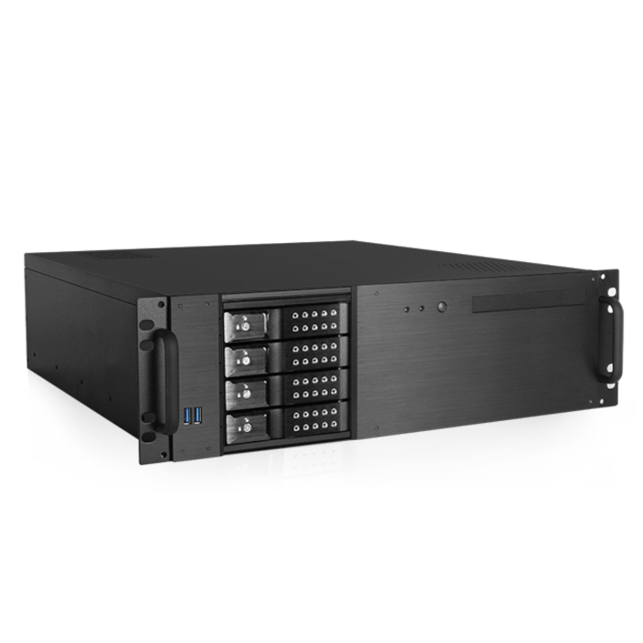 iStarUSA 3U Compact 4 x 3.5" Bay Trayless Hotswap microATX Chassis Black
