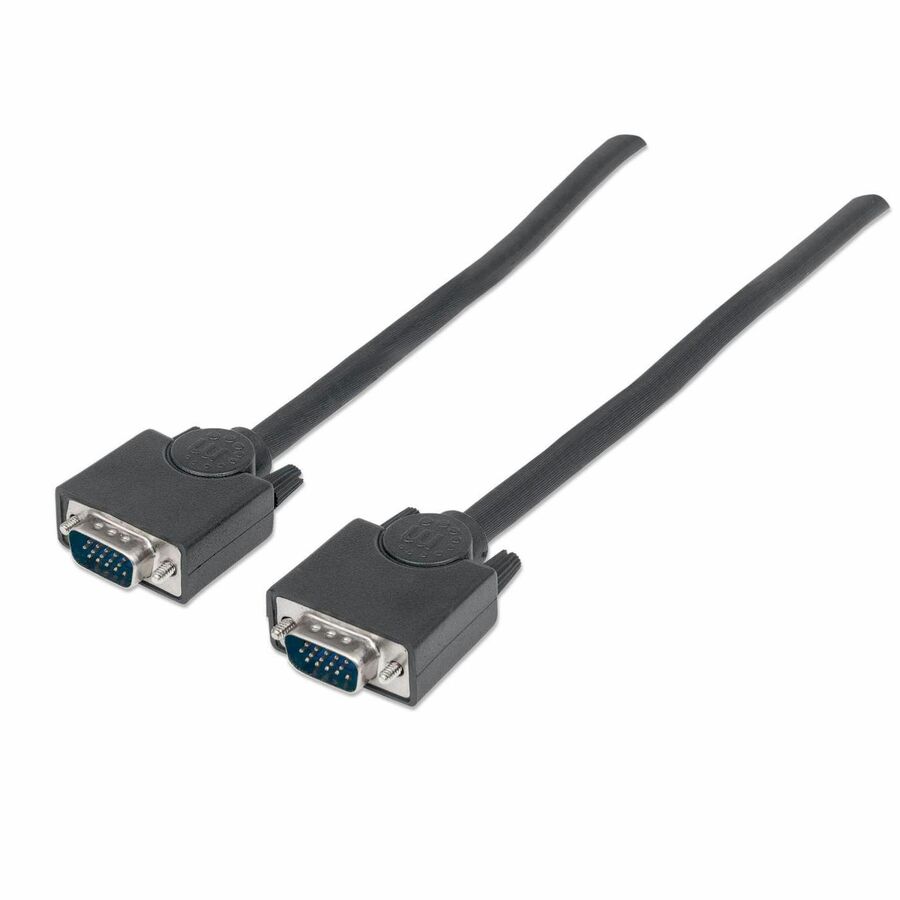 Manhattan SVGA HD15 Male to HD15 Male Monitor Cable, 6', Black