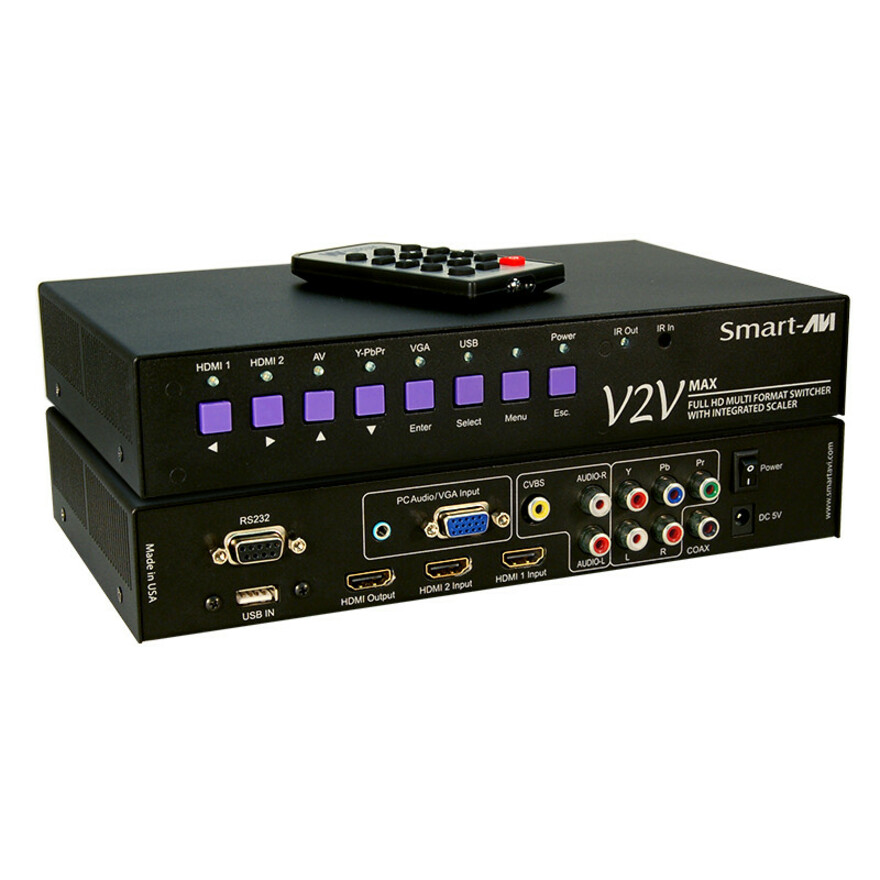 SmartAVI Full HD Multi Format, 6-Port Switcher with Integrated Scaler