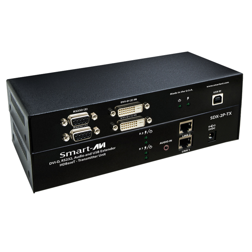 SmartAVI HDBaseT Dual DVI-D + USB + RS232 + Audio Extender