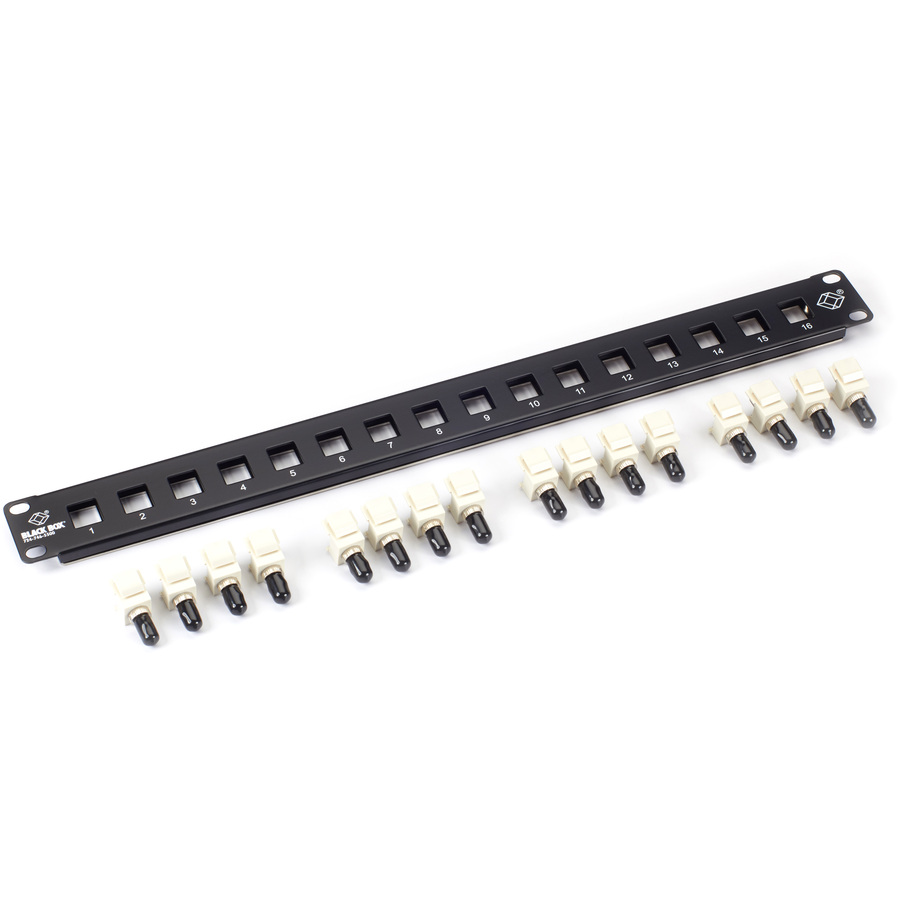 Black Box Connect Fiber Patch Panel Kit - (16) Simplex ST Adapters