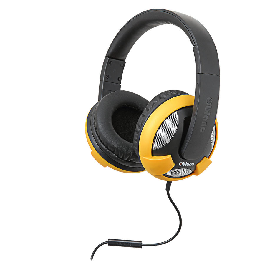 SYBA Multimedia Oblanc U.F.O. Yellow Stereo Headphone w/In-line Microphone