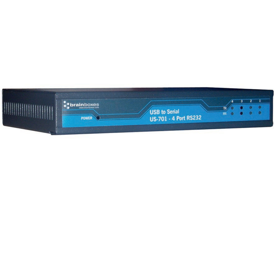 Brainboxes 4 Port RS232 USB to Serial Server