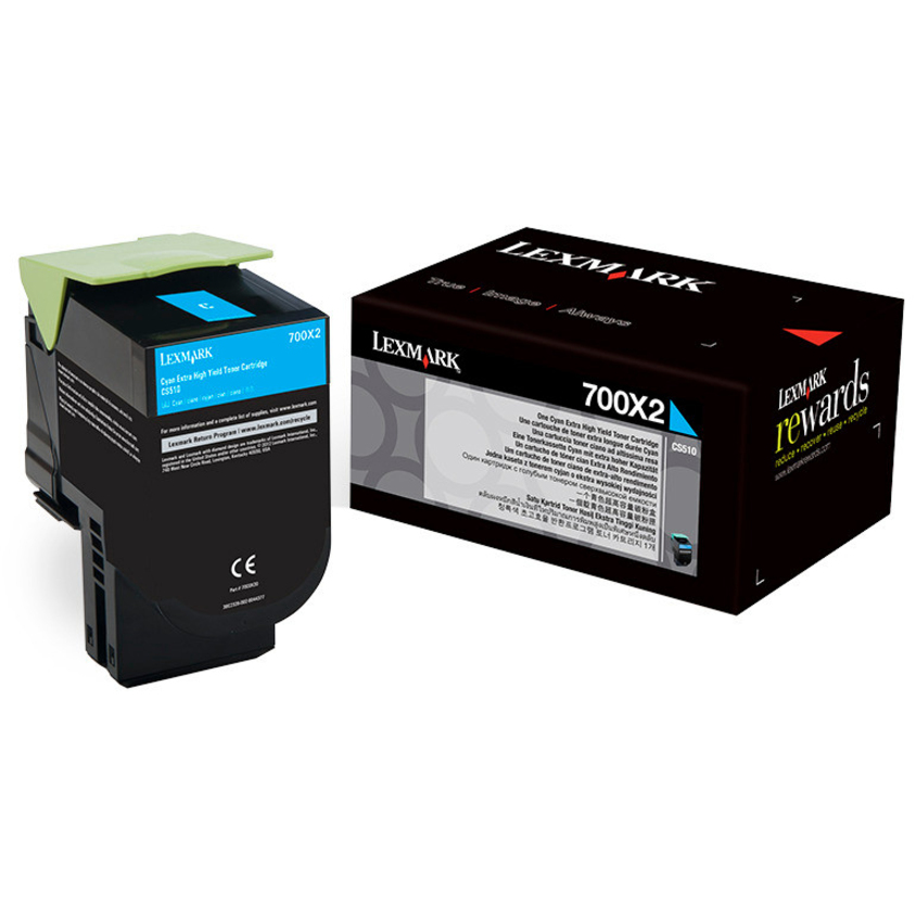 Lexmark Unison 700X2 Extra High Yield Laser Toner Cartridge - Cyan - 1 Pack