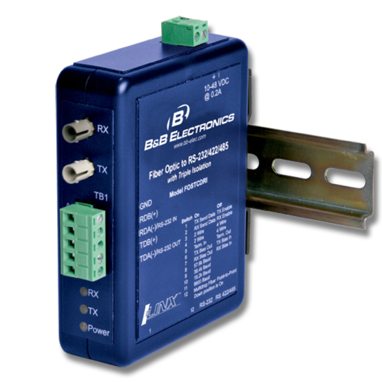 B&B INDUSTRIAL 232/422/485 TO FIBER DIN RAIL