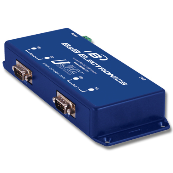 B+B SmartWorx USB To Isolated Serial 2 Port RS-232 W/DB9M