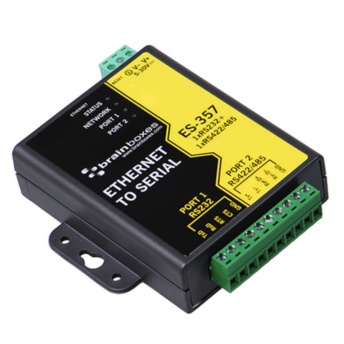 Brainboxes 1 Port RS232 and 1 Port RS422/485 Ethernet to Serial Adapter