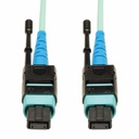 Eaton Tripp Lite Series 100G MTP/MPO Multimode OM3 Plenum-Rated Fiber Optic Cable (CXP), 24 Fiber, 100GBASE-SR10, Push/Pull Tabs, Aqua, 1 m