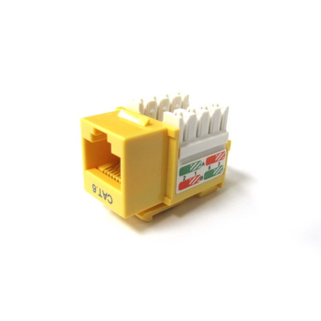Weltron Cat6 Yellow 110 Keystone Punch Down Jack (44-678C6-YL)