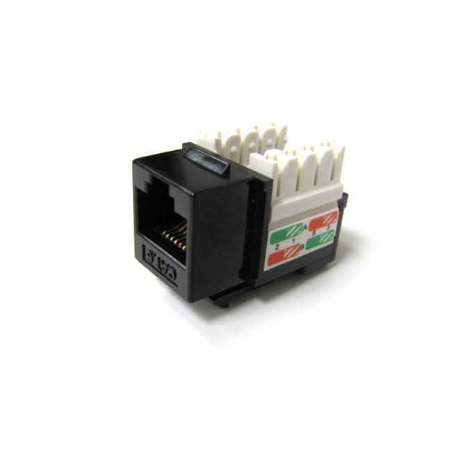 Weltron Cat6 Black 110 Keystone Punch Down Jack (44-678C6-BK)