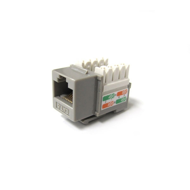 Weltron Cat6 Gray 110 Keystone Punch Down Jack (44-678C6-GY)