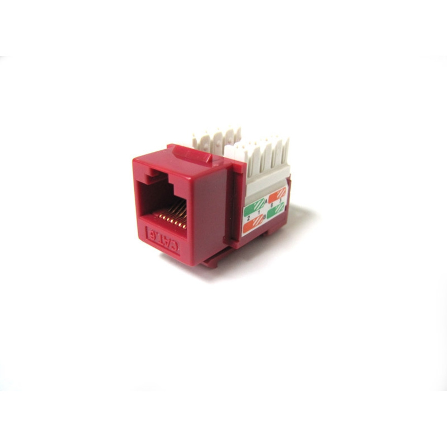 Weltron Cat6 Red 110 Keystone Punch Down Jack (44-678C6-RD)