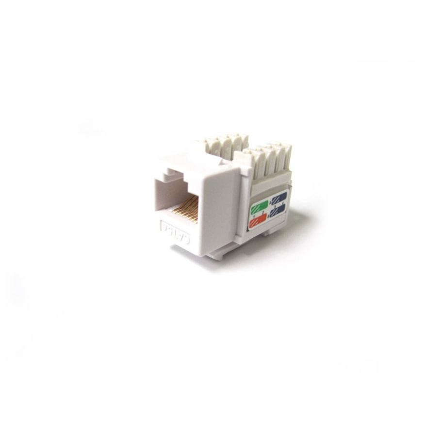 Weltron Cat6 White 110 Keystone Punch Down Jack (44-678C6-WH)
