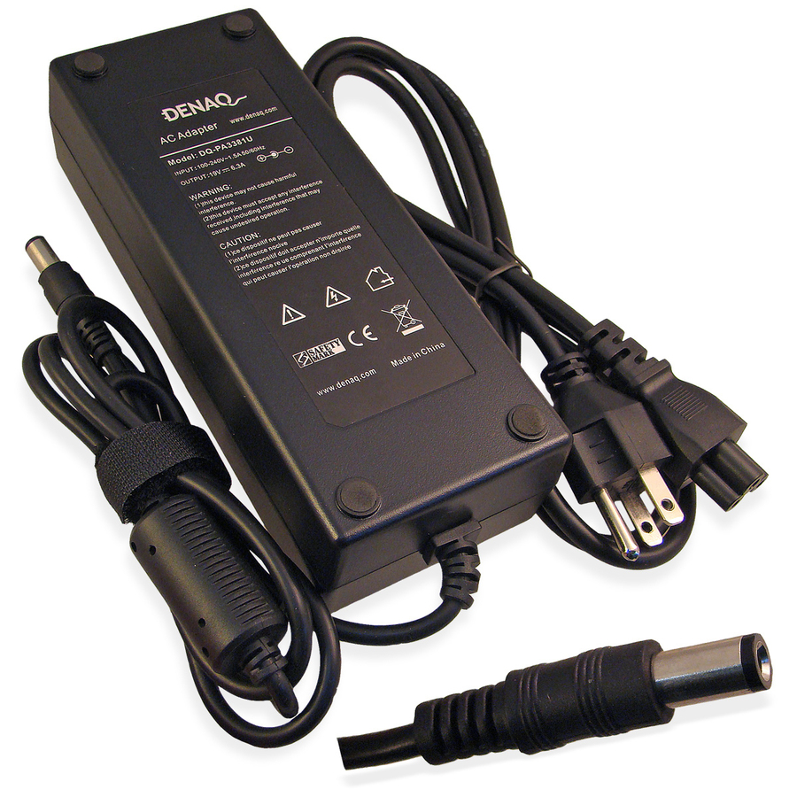 DENAQ 19V 6.3A 6.0mm-3.0mm AC Adapter for TOSHIBA Satellite Series Laptops