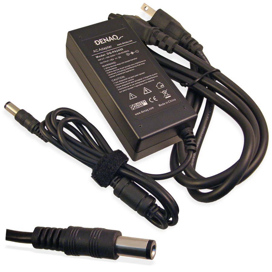 DENAQ 15V 3A 6.0mm-3.0mm AC Adapter for TOSHIBA Tecra, Satellite & Satellite Pro Series Laptops