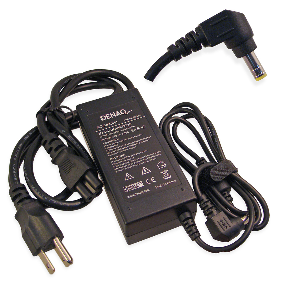 DENAQ 19V 3.16A 5.5mm-2.5mm AC Adapter for TOSHIBA Satellite & Dynabook Series Laptops