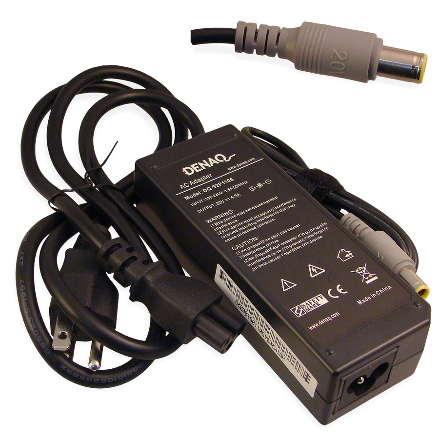 DENAQ 20V 4.5A 7.7mm-5.5mm AC Adapter for IBM ThinkPad Series Laptops