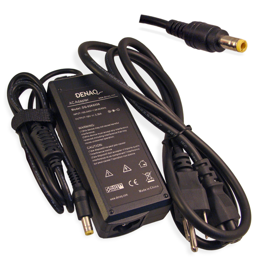 DENAQ 16V 3.36A 5.5mm-2.5mm AC Adapter for IBM ThinkPad Series Laptops