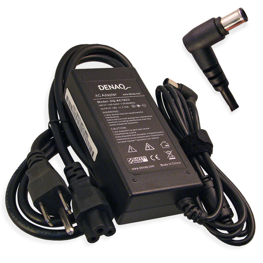 DENAQ 16V 3.75A 6.0mm-4.4mm AC Adapter for SONY PCG Series Laptops